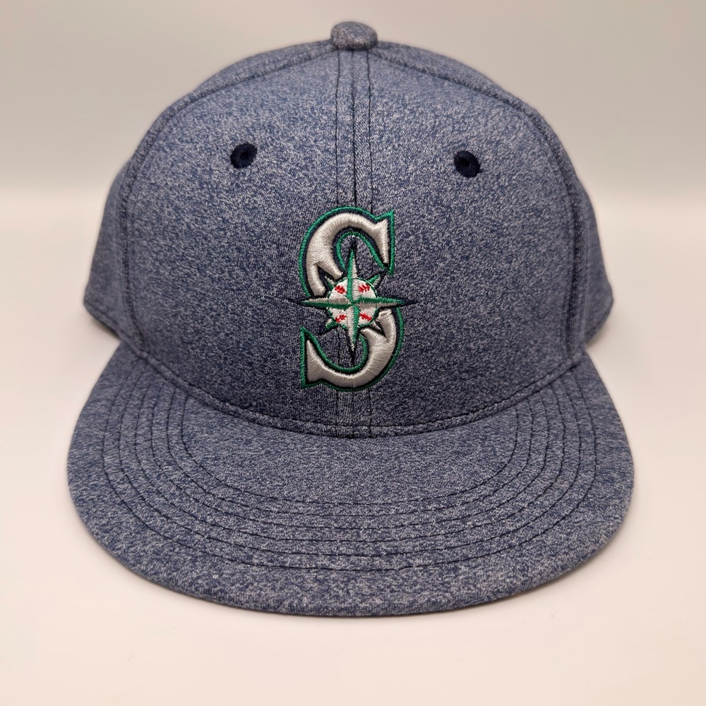 Seattle Mariners Aquafina Moose Logo Brim Blue Hat Cap Snapback Melonwear